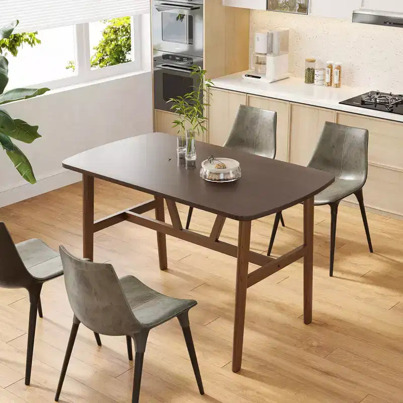 47 Tavolo da Pranzo per 4-6 Persone Tavolo da Cucina in Legno Tavolo da Cena Moderno con Robusta Struttura in Metallo per Sala da Pranzo Cucina Noce Scuro