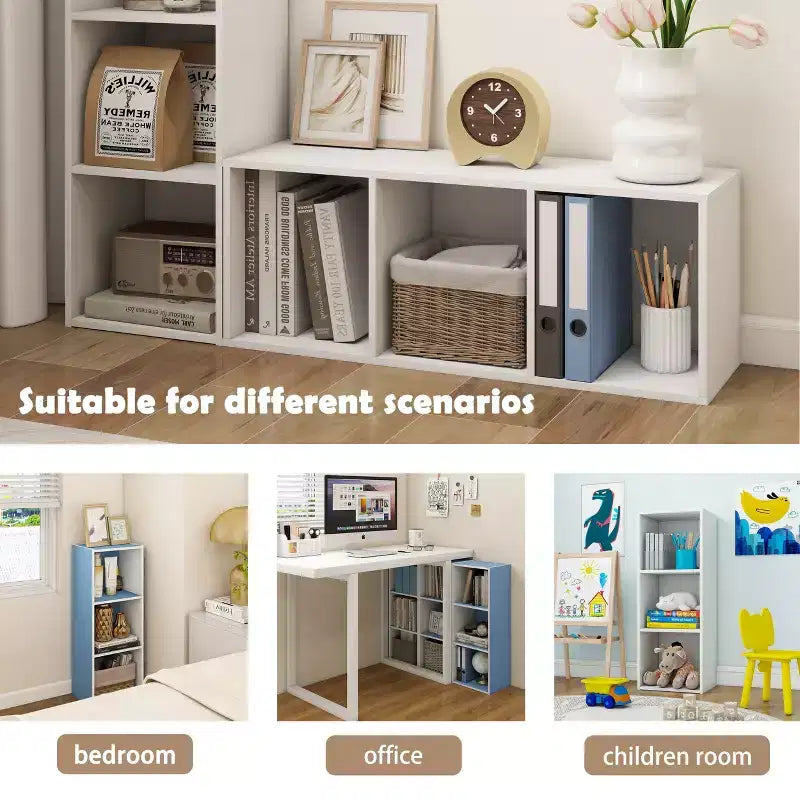 Libreria decorativa a 3 cubi, libreria aperta, organizer per giocattoli, orizzontale, verticale