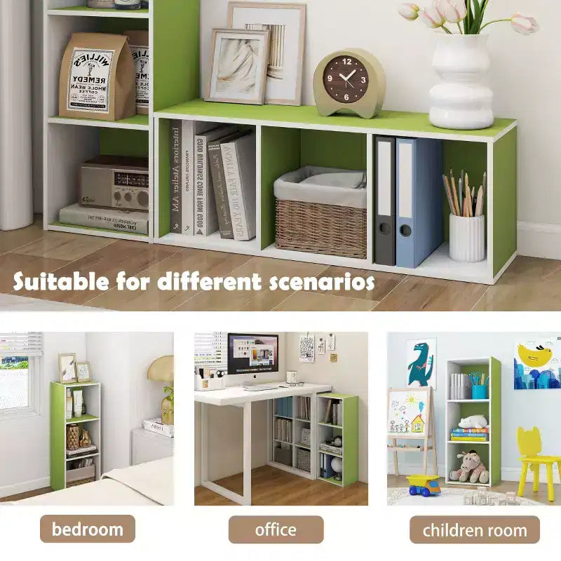 Libreria decorativa a 3 cubi, libreria aperta, organizer per giocattoli, orizzontale, verticale