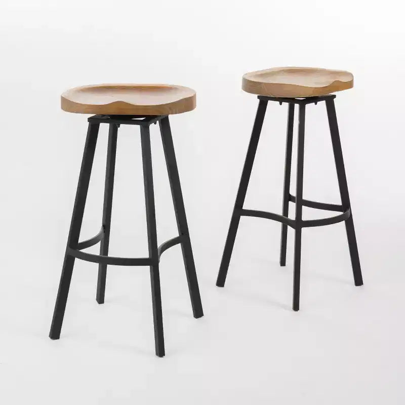 Sgabelli da bar girevoli senza schienale Malia Pinewood and Iron da 80 cm (set da 2)