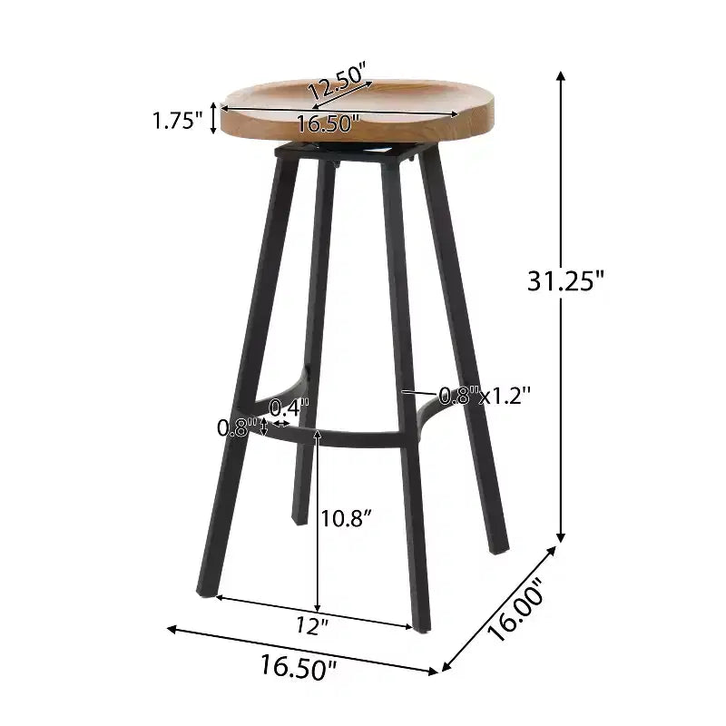 Sgabelli da bar girevoli senza schienale Malia Pinewood and Iron da 80 cm (set da 2)
