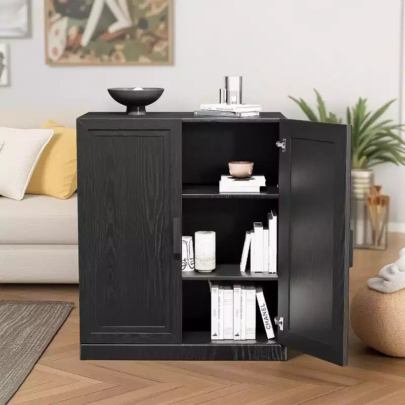Mobile contenitore in legno venato nero (36x31x16)