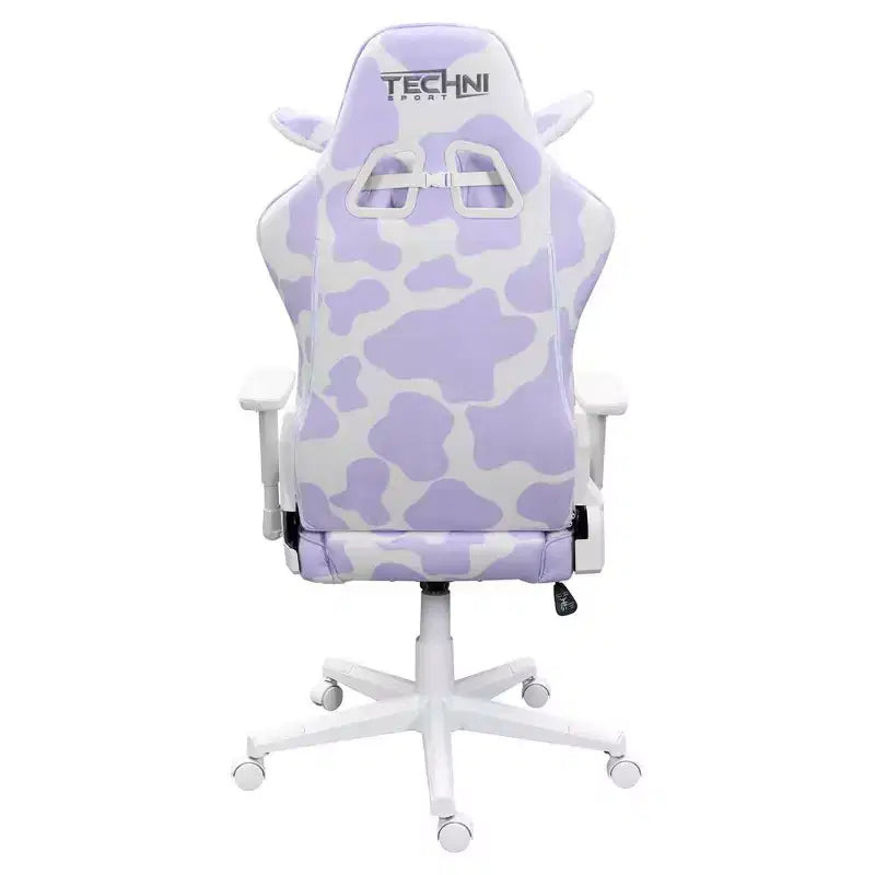 Sedia da gaming serie COW con stampa lavanda
