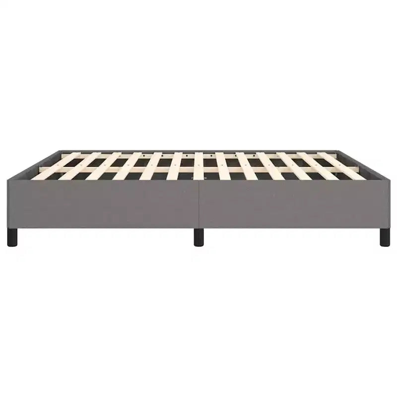 Struttura letto in tessuto di poliestere grigio scuro, compensato, legno composito, King