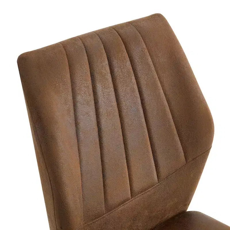 Sedie da pranzo moderne in similpelle con gambe in metallo, seduta imbottita, marroni