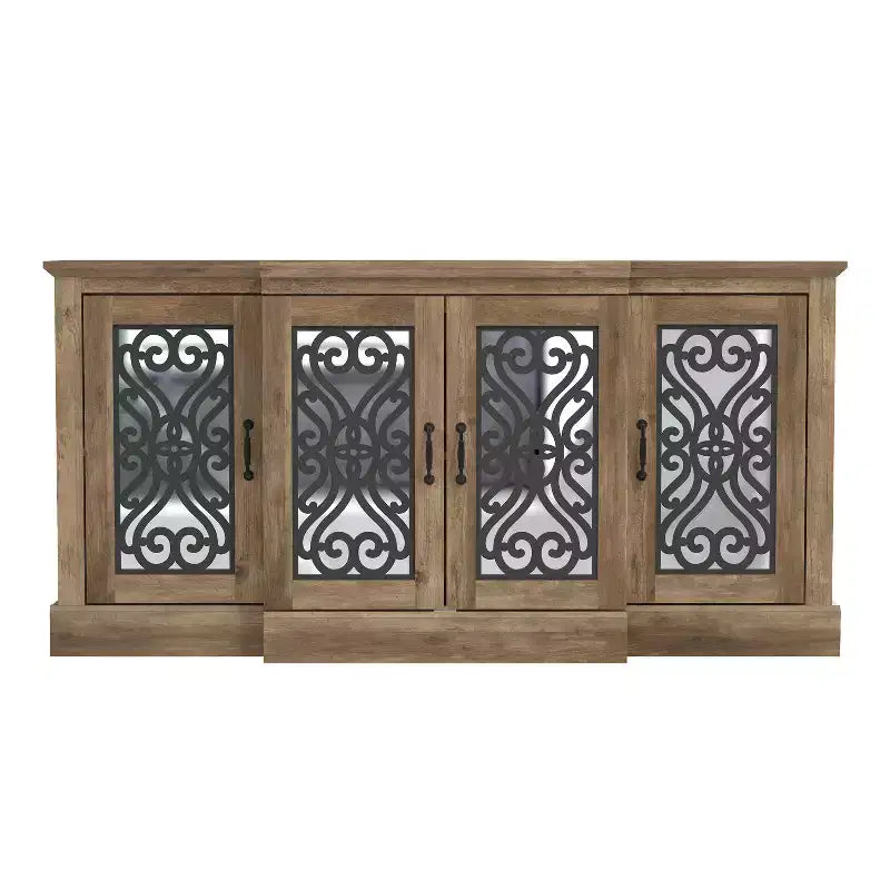 Credenza a 4 ante con vano a giorno a specchio 60,4 L 18,2 P 29,3 H
