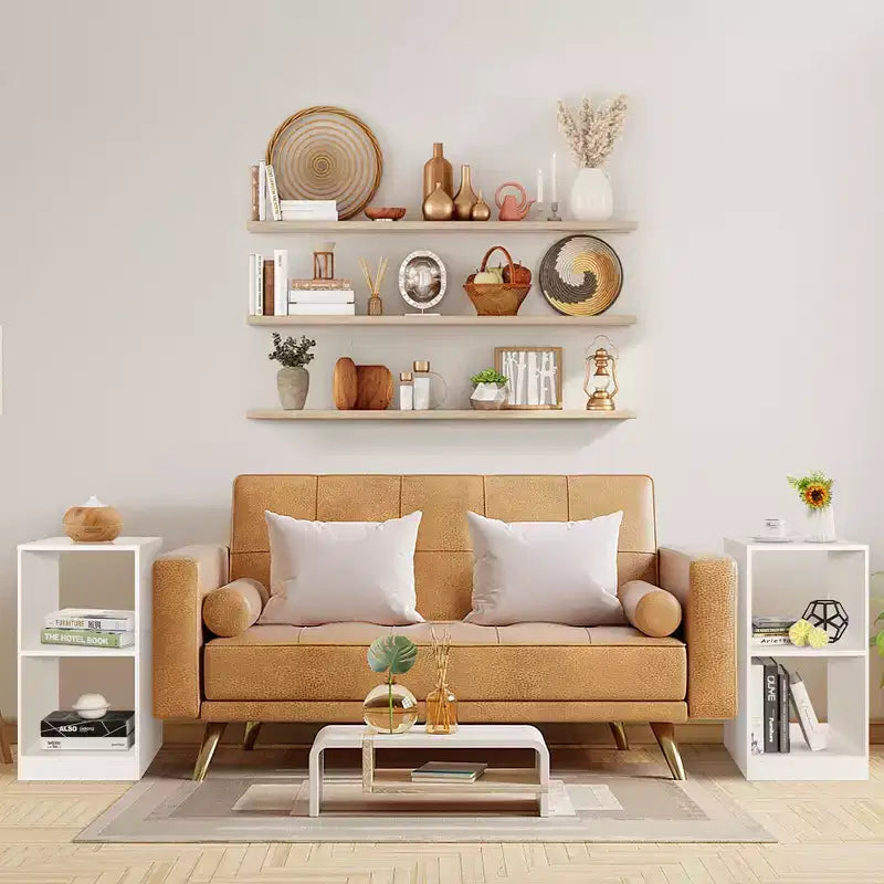 2 Pezzi Libreria a 2 Ripiani Aperta in Legno per Esposizione Organizzatore Set Cubo Porta Dischi in Vinile