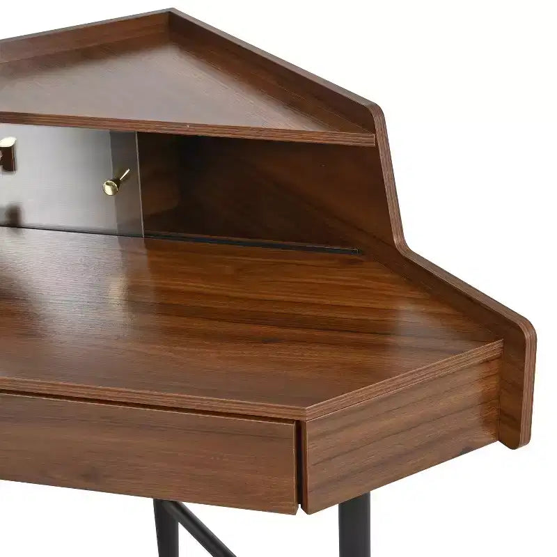 Scrivania angolare con specchio, set toeletta moderna con sgabello e armadietto, toletta in legno con cassetti per camera da letto e bagno